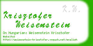 krisztofer weisenstein business card